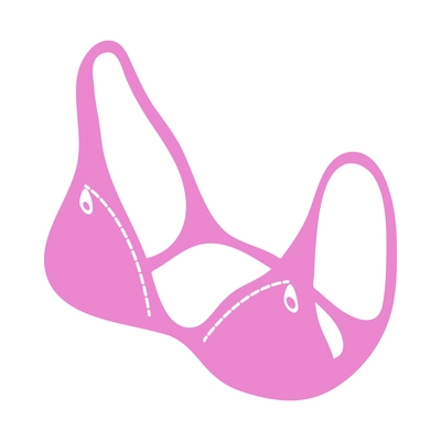 Pink breastfeeding bra on white background isometric icon vector illustration