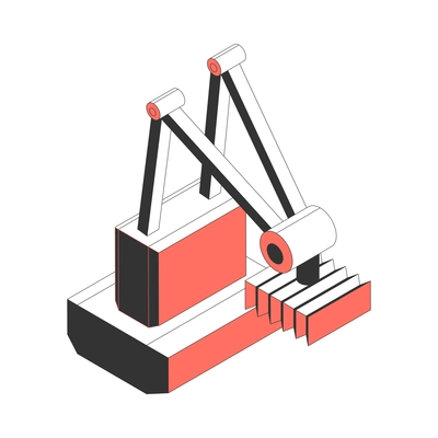 Automated industrial robot isometric icon on white background 3d vector illustration