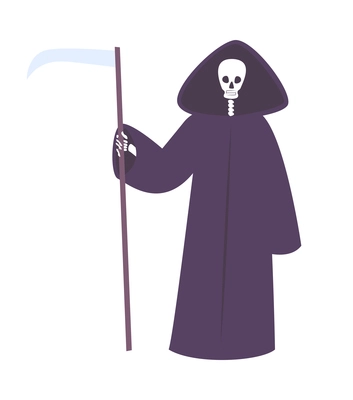 Death with scythe flat icon symbol on white background vector illustration