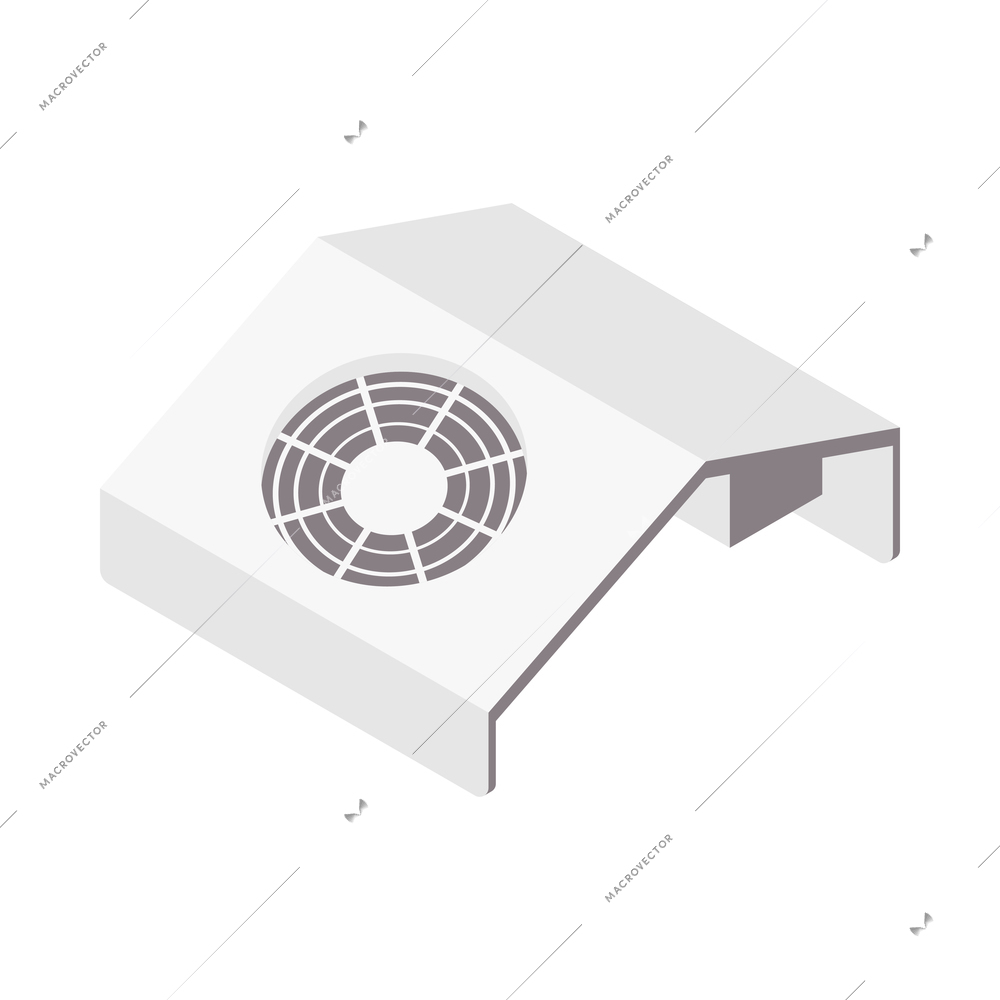 Manicure equipment icon with nail vacuum cleaner isometric vector illustration