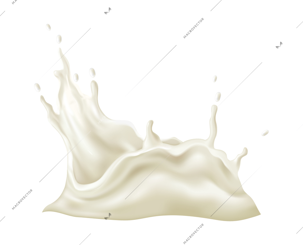 Realistic milk or yogurt splash on white background vector illustration