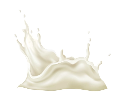 Realistic milk or yogurt splash on white background vector illustration