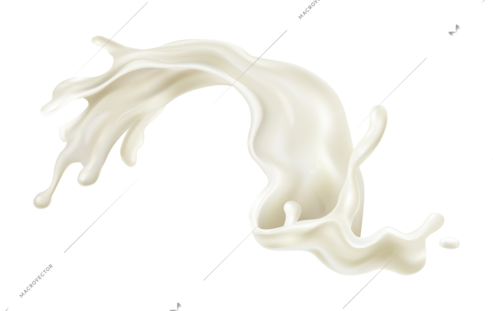 Realistic milk splash on white background vector illustration