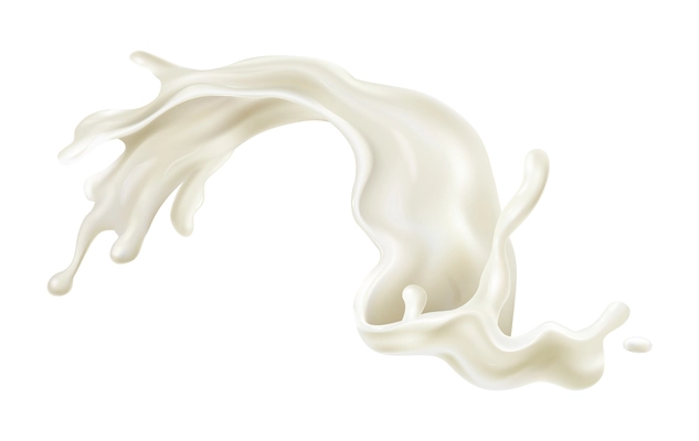 Realistic milk splash on white background vector illustration