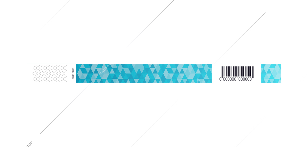 Blue paper event access wristband realistic vector illustration