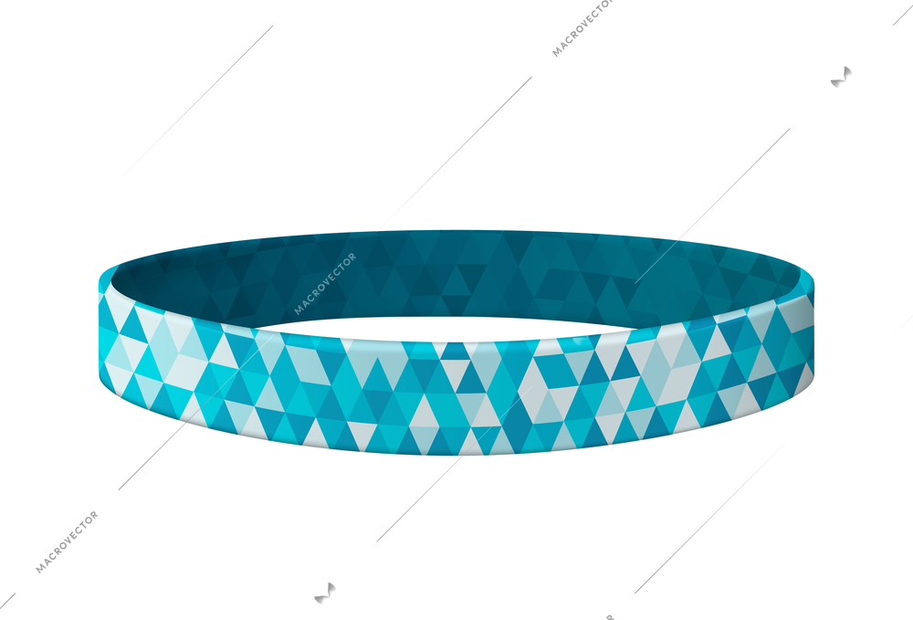 Realistic silicone event access bracelet on white background vector illustration