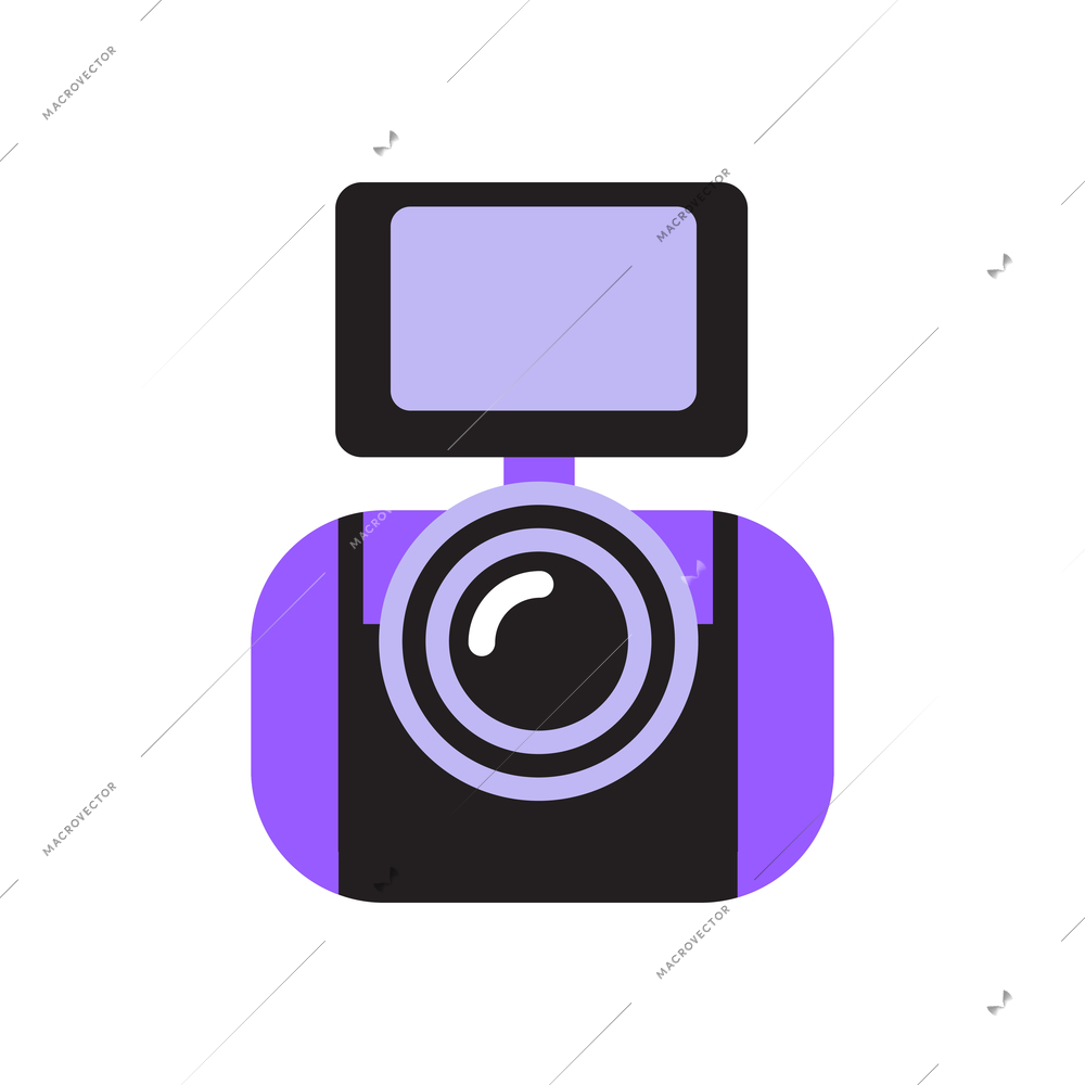 Photo session flat composition with isolated image of photo camera on blank background vector illustration