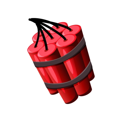 Mining game design composition with isolated image of dynamite vector illustration