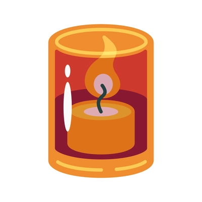 Day of dead as mexican ethnic holiday cartoon composition with isolated image of burning candle in glass can vector illustration