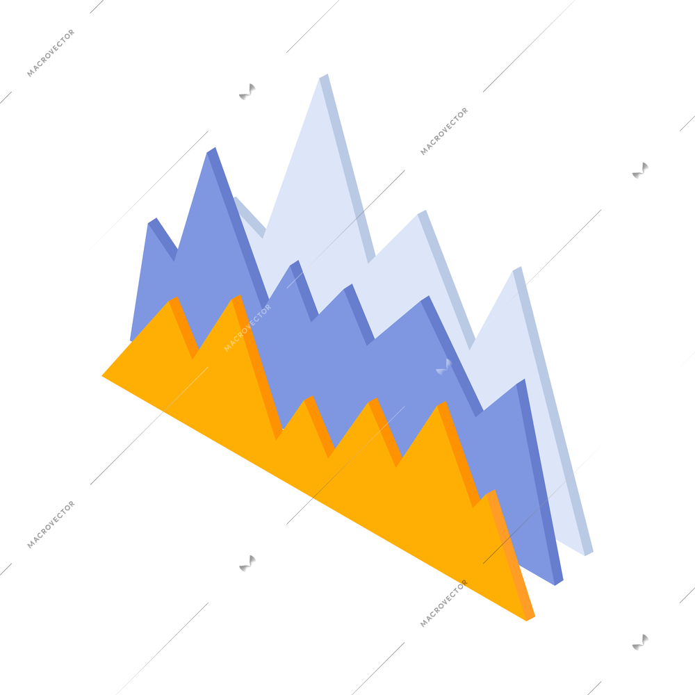 Isometric marketing strategy business composition of isolated infographic elements on blank background vector illustration