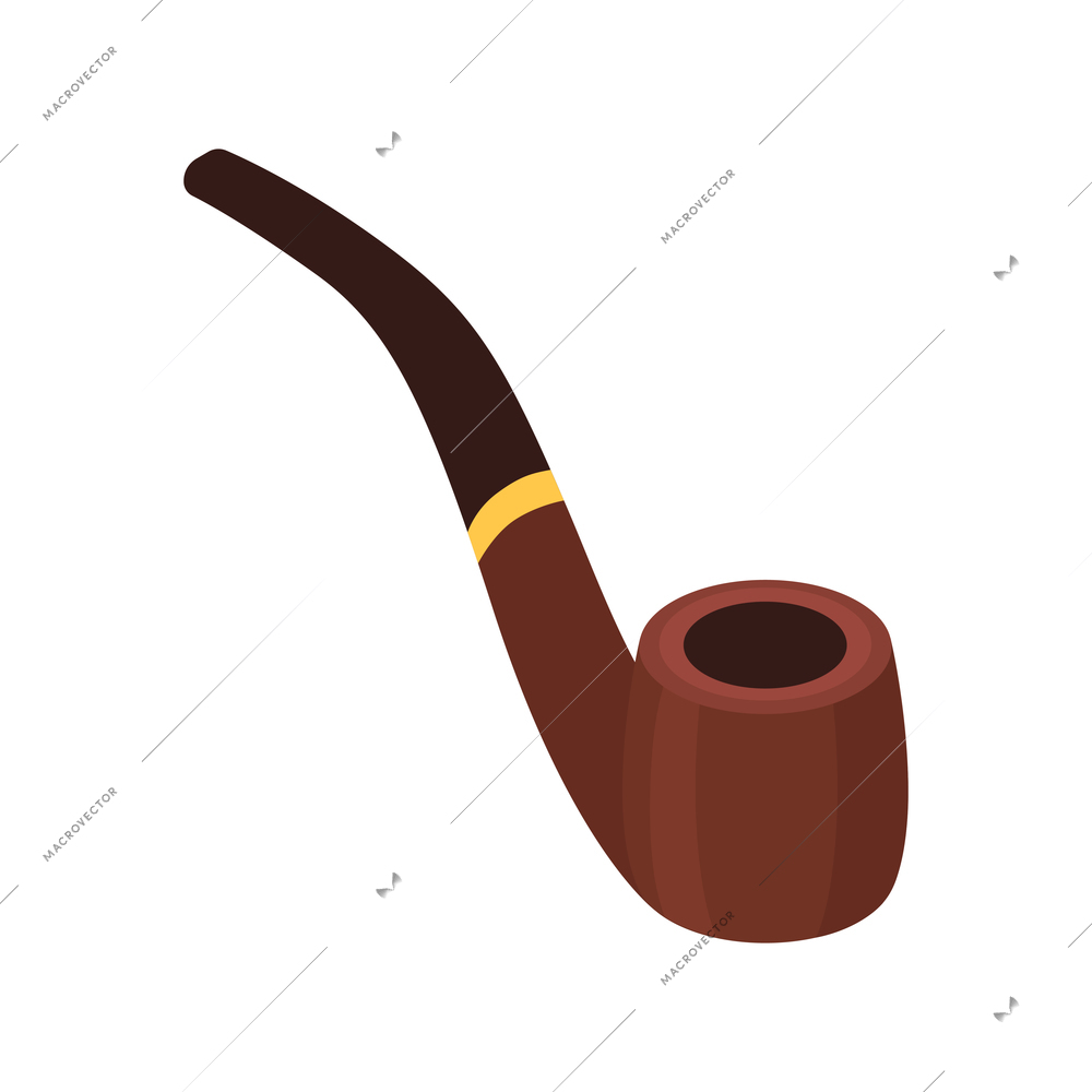 Isometric hookah tobacco smoke composition with isolated image of pipe on blank background vector illustration