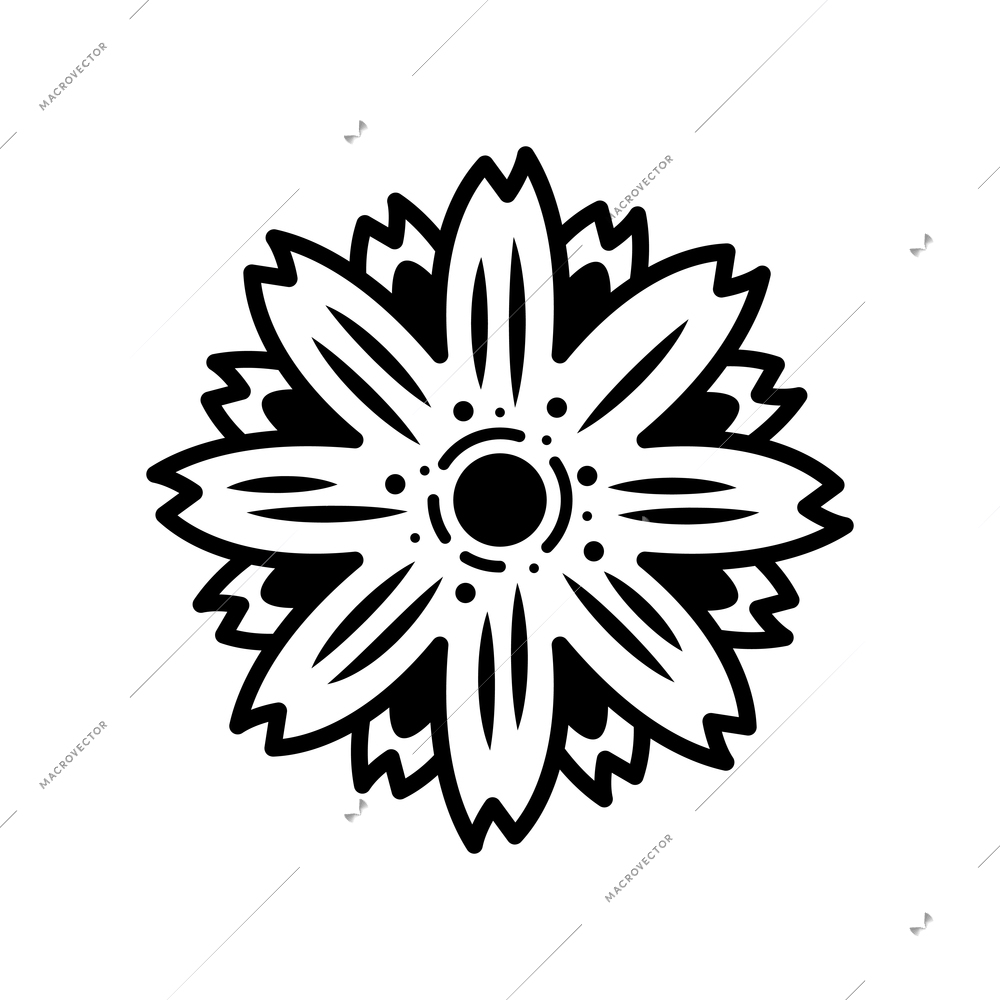 Milk farm engraving hand drawn composition with isolated monochrome image of ornate flower vector illustration