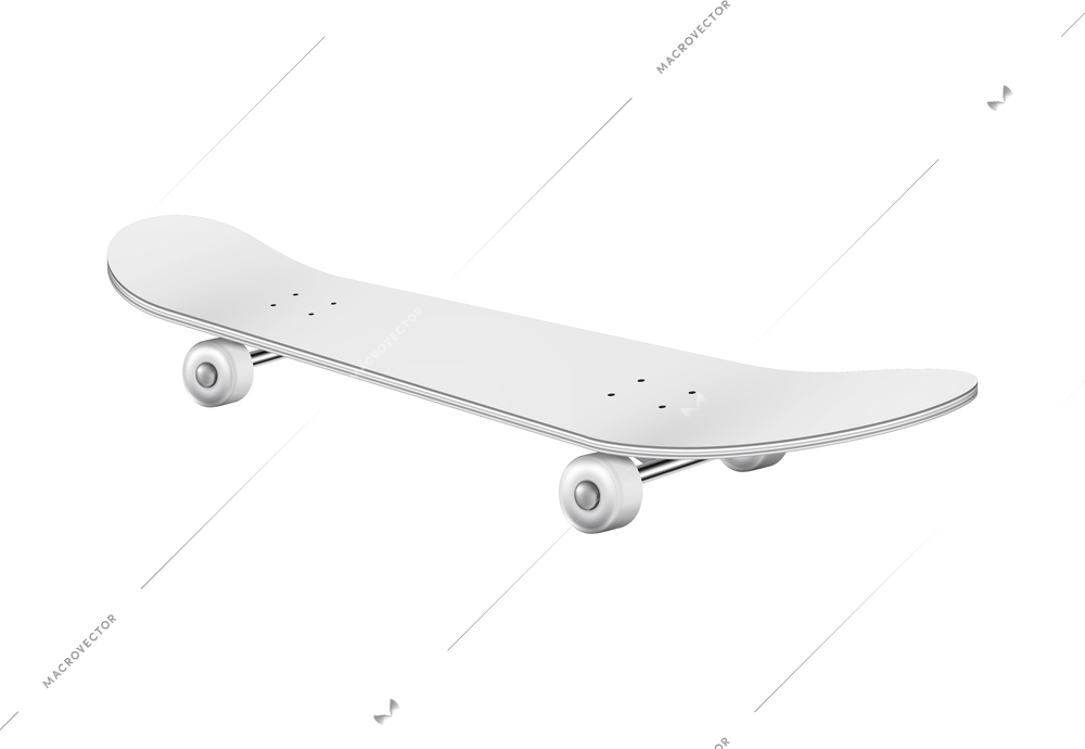 Skateboards realistic composition with isolated image of skating board on blank background vector illustration