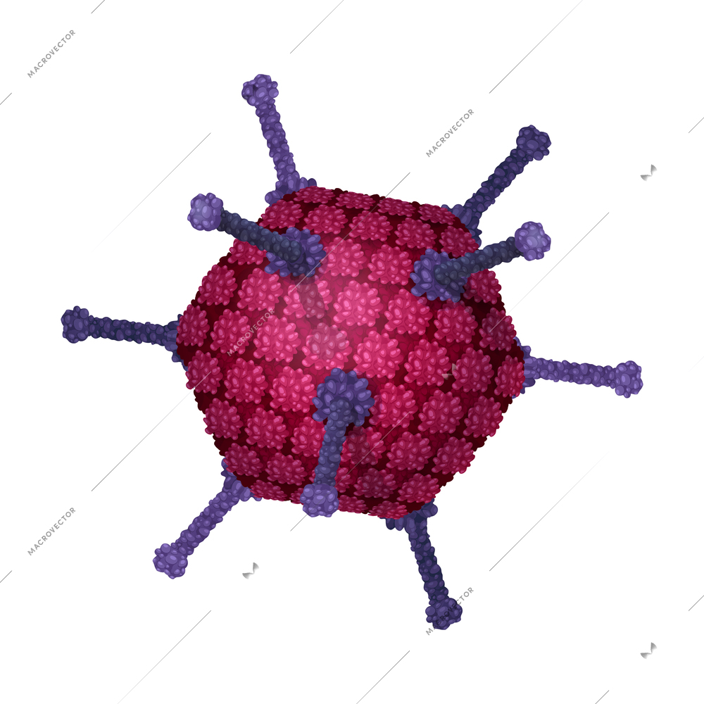 Viruses realistic composition with isolated image of colorful microbe bacteria vector illustration