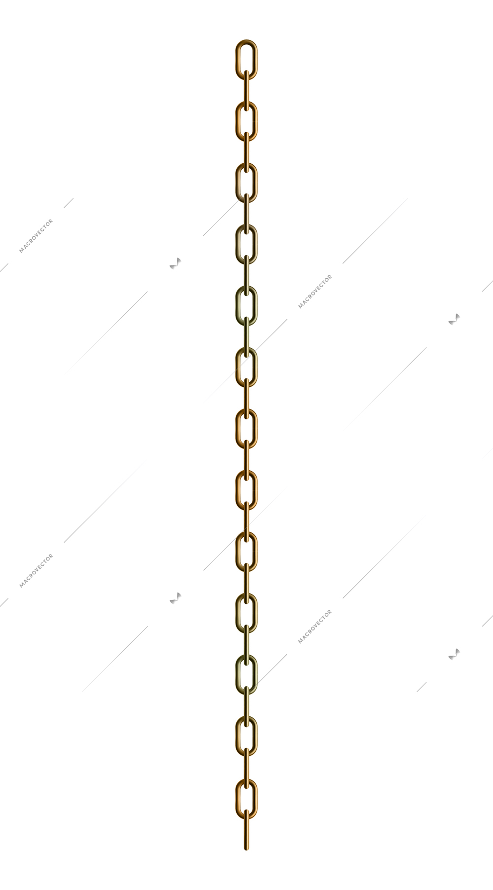 Golden chain realistic composition of hanging golden chain on blank background vector illustration