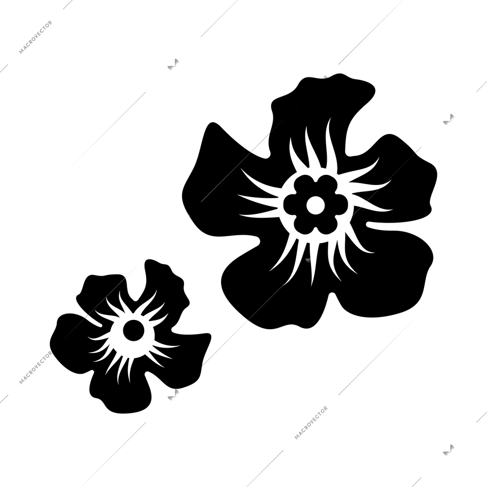 Surfing engraving hand drawn composition with isolated image of flowers vector illustration