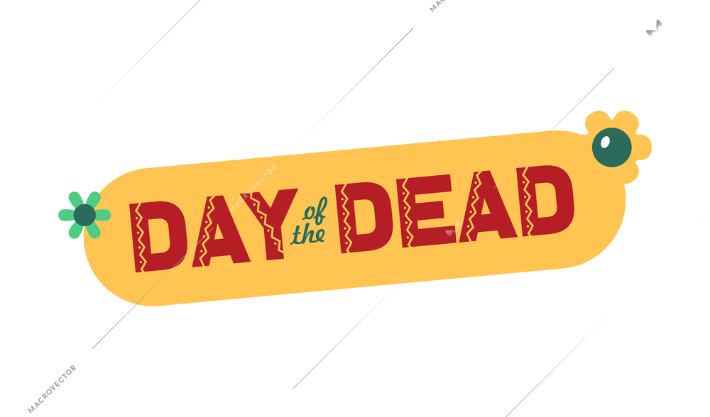 Day of dead as mexican ethnic holiday cartoon composition with wooden signboard and text vector illustration