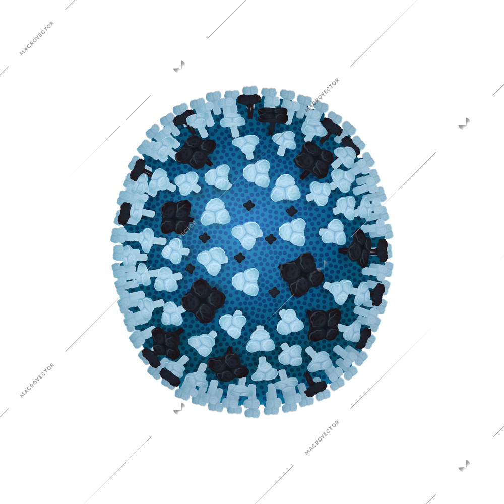 Viruses realistic composition with isolated image of colorful microbe bacteria vector illustration