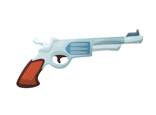 Wild west cowboy composition with isolated image of pistol on blank background vector illustration