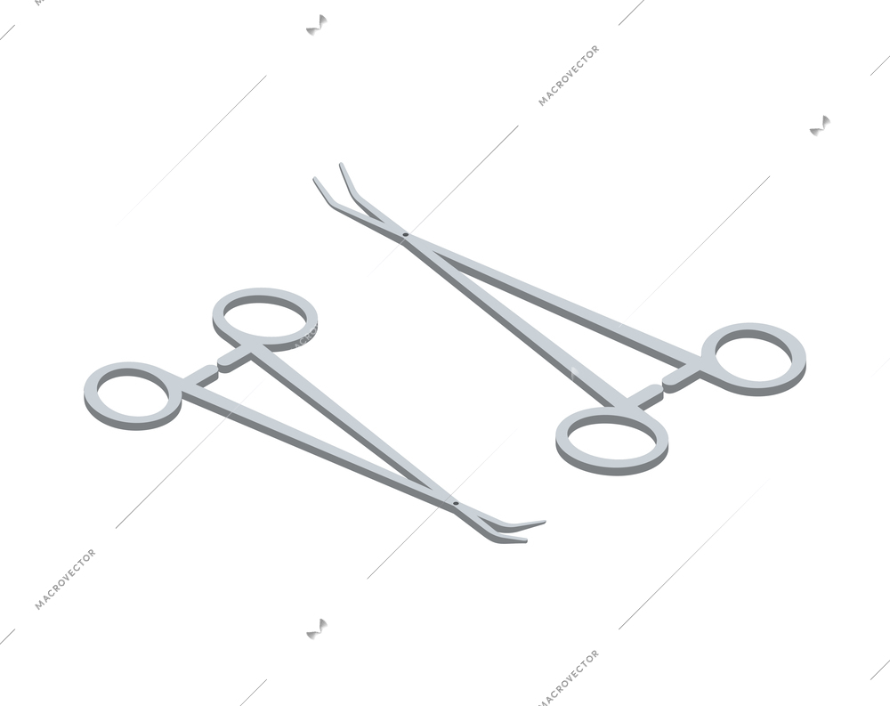 Isometric surgeon doctor composition with isolated image of surgery tools vector illustration