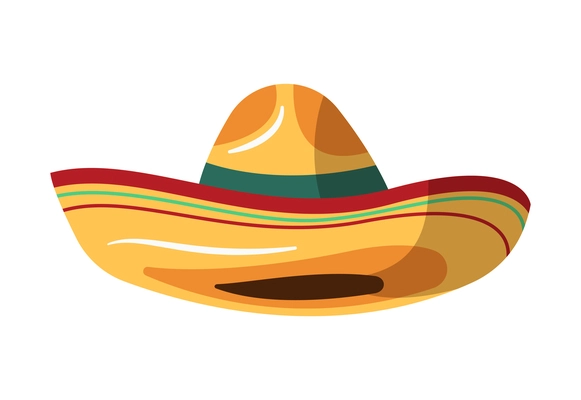 Day of dead as mexican ethnic holiday cartoon composition with isolated image of mexican hat vector illustration