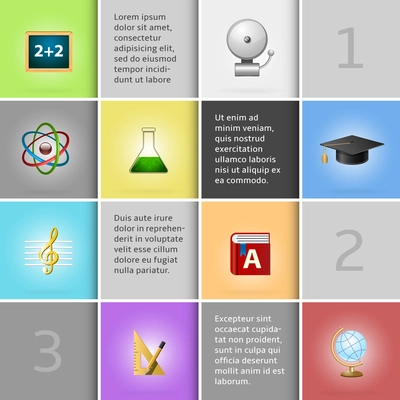 Education infographic elements for school or university vector illustration