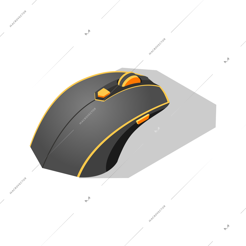 Cybersport isometric composition with isolated image of gaming mouse vector illustration