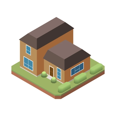 Suburban residential houses neighborhood composition with isolated image of dwelling place with buildings and garden trees vector illustration