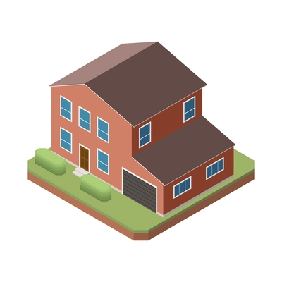 Suburban residential houses neighborhood composition with isolated image of dwelling place with buildings and garden trees vector illustration