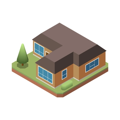 Suburban residential houses neighborhood composition with isolated image of dwelling place with buildings and garden trees vector illustration