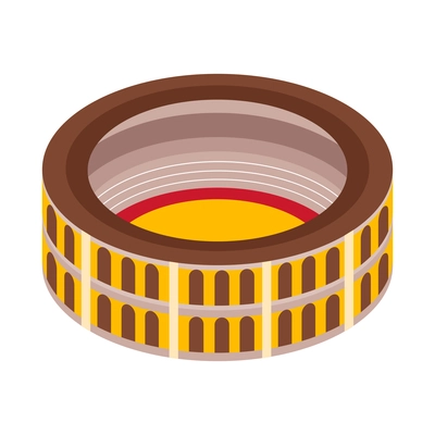 Isometric bullfight composition with isolated image of arena stadium vector illustration