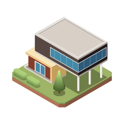 Suburban residential houses neighborhood composition with isolated image of dwelling place with buildings and garden trees vector illustration