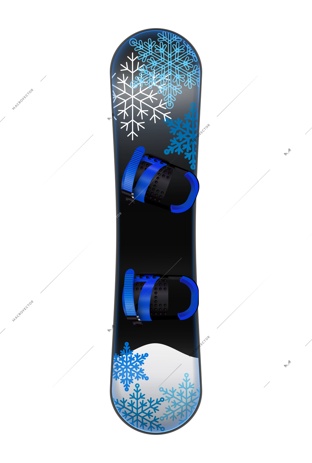 Ski snowboard equipment realistic composition with isolated image of snow board on blank background vector illustration