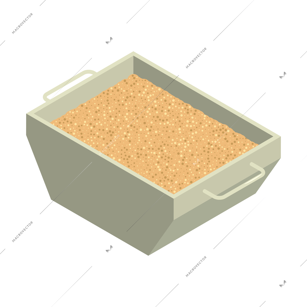 Glass production isometric composition with isolated image of factory appliance vector illustration