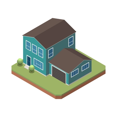 Suburban residential houses neighborhood composition with isolated image of dwelling place with buildings and garden trees vector illustration