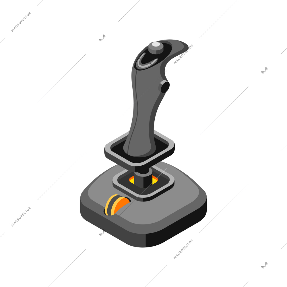 Cybersport isometric composition with isolated image of joystick vector illustration