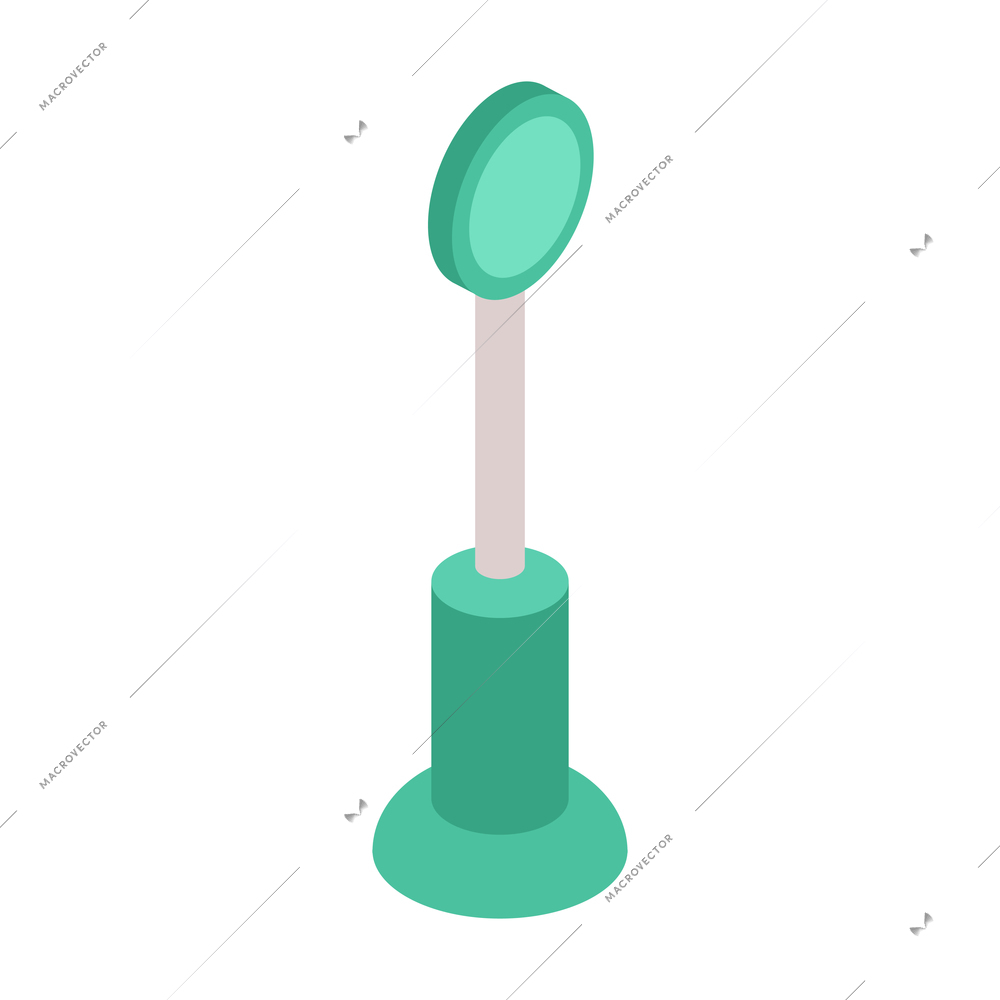 Isometric ophthalmology composition with isolated stick for inserting eye lens vector illustration