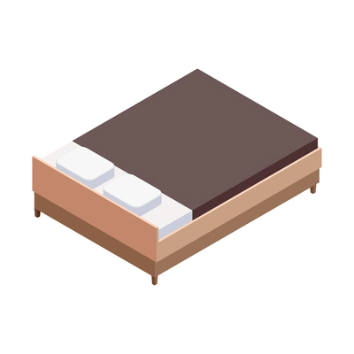 Furniture isometric composition with isolated image of modern bed on blank background vector illustration