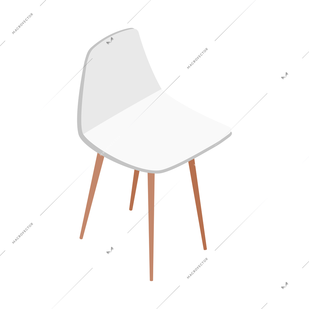Furniture isometric composition with isolated image of modern stool on blank background vector illustration