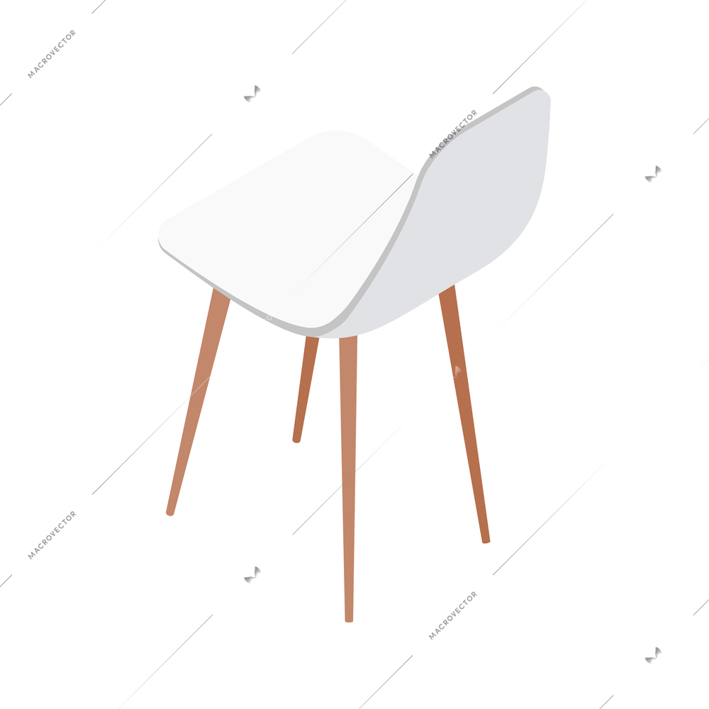 Furniture isometric composition with isolated image of modern stool on blank background vector illustration