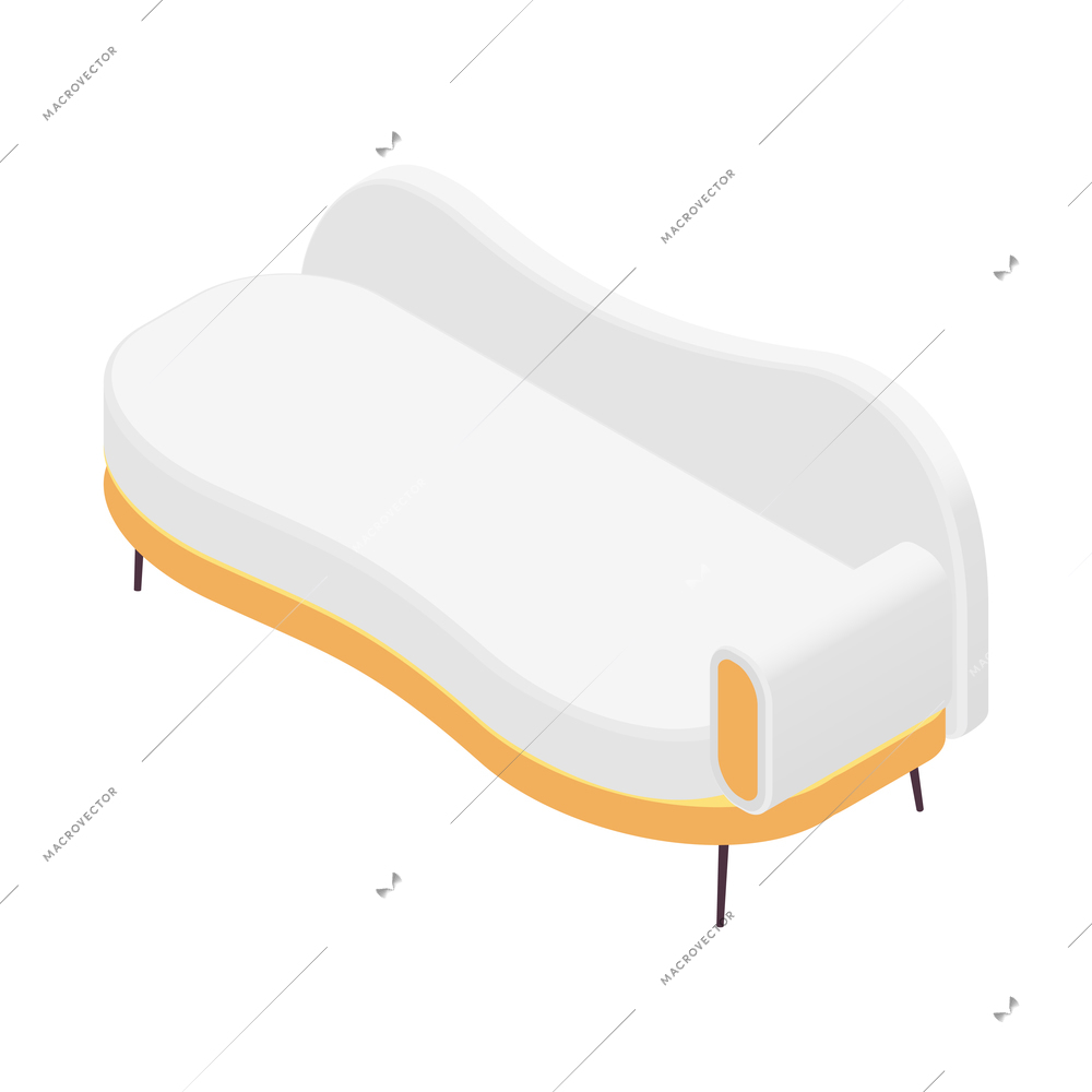 Furniture isometric composition with isolated image of modern sofa on blank background vector illustration