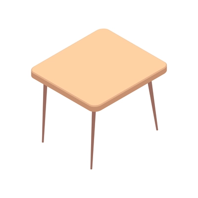 Furniture isometric composition with isolated image of modern table on blank background vector illustration