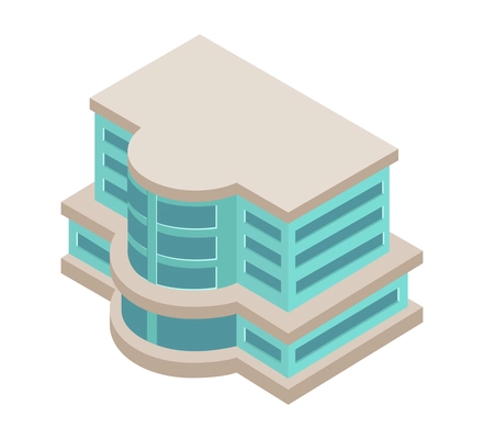 City isometric composition with isolated image of club building on blank background vector illustration