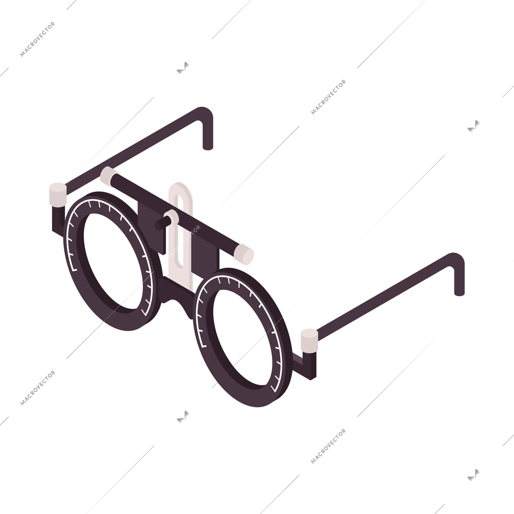 Isometric ophthalmology composition with isolated medical appliance vector illustration