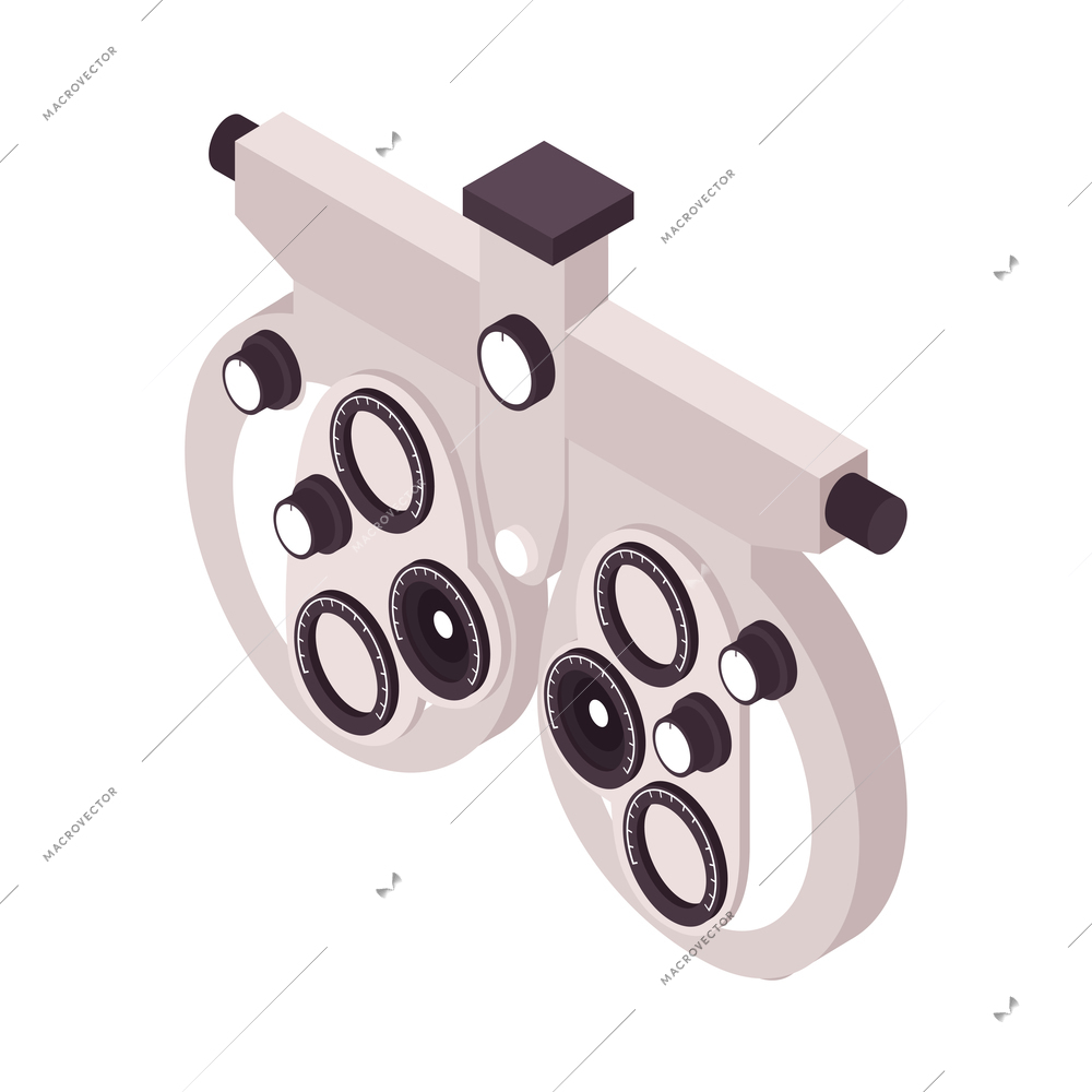 Isometric ophthalmology composition with isolated medical appliance vector illustration