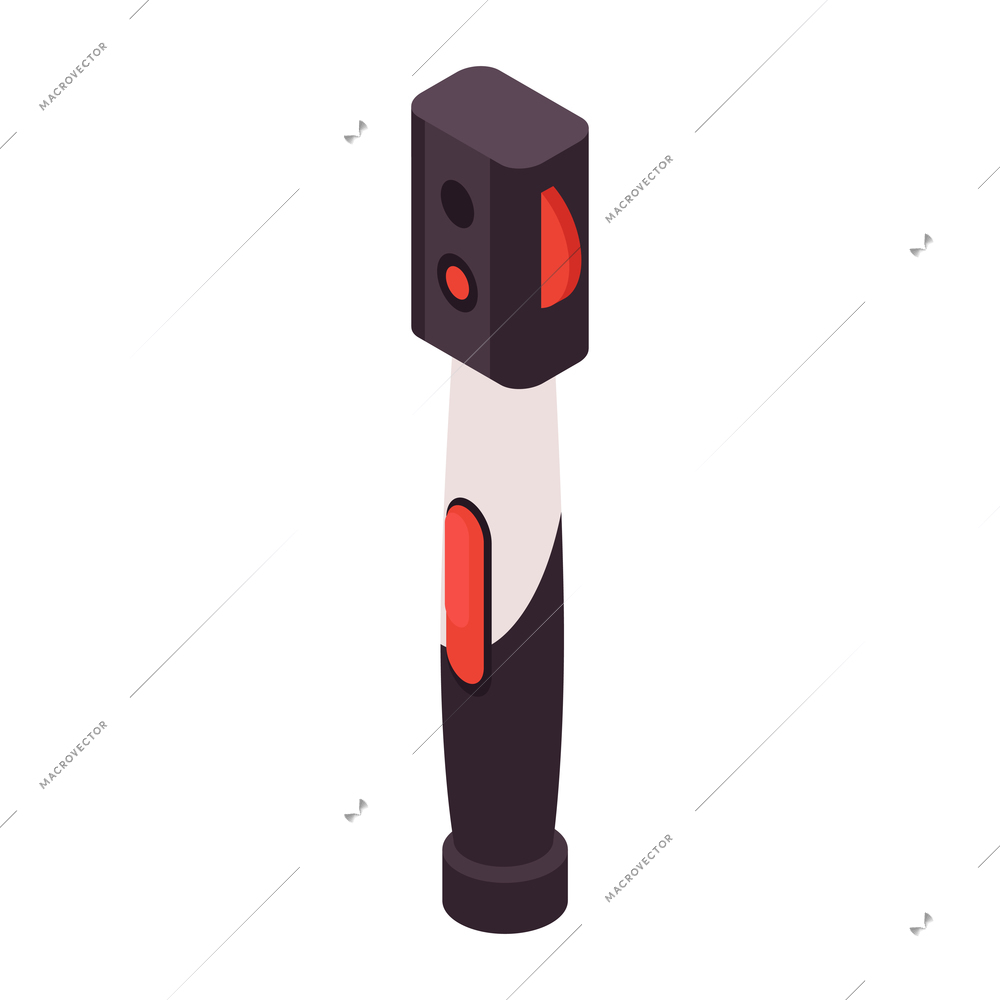 Isometric ophthalmology composition with isolated medical torch vector illustration