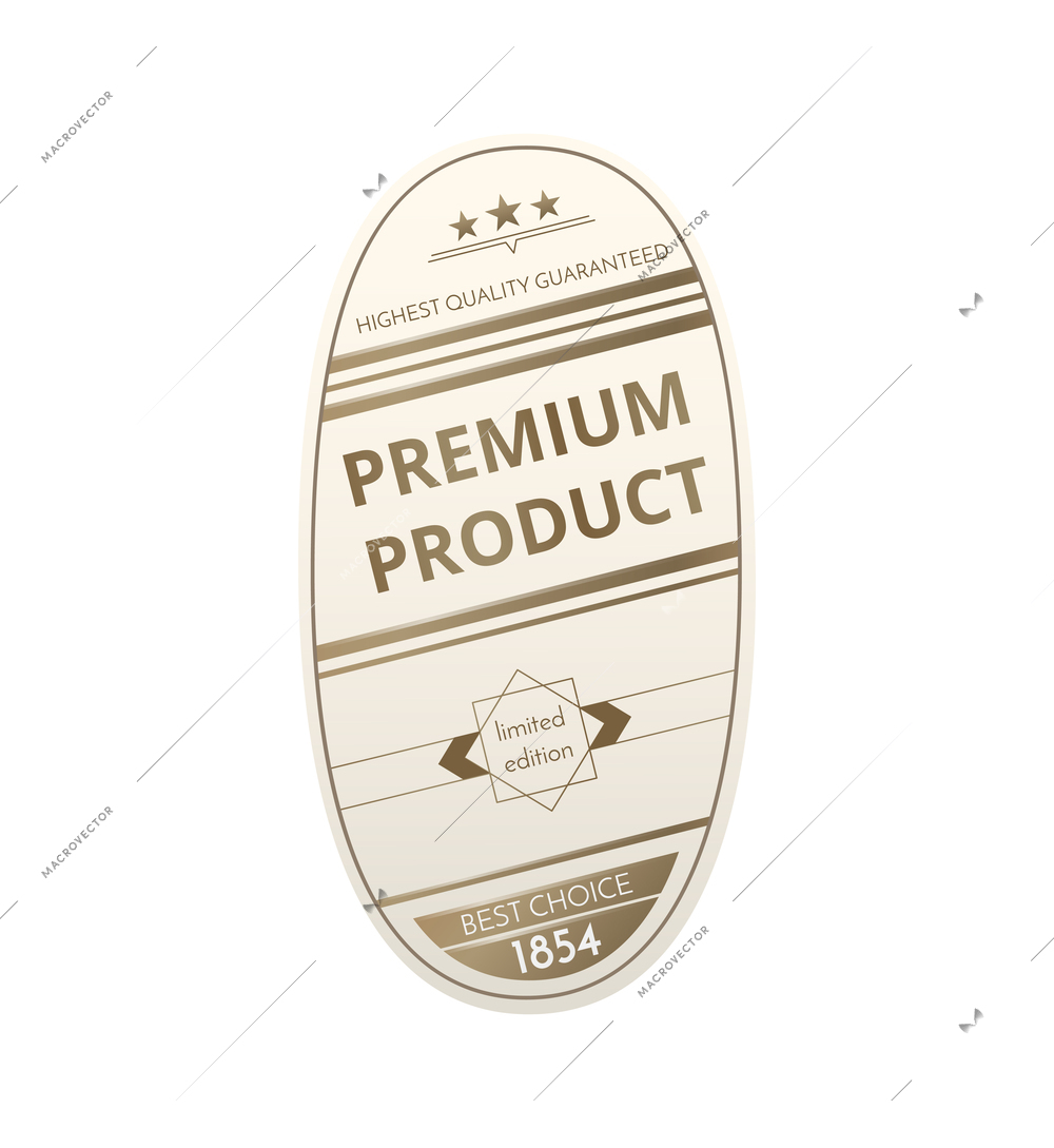 Retro luxury golden label composition with isolated monochrome bottle label with ornate text and decorations vector illustration