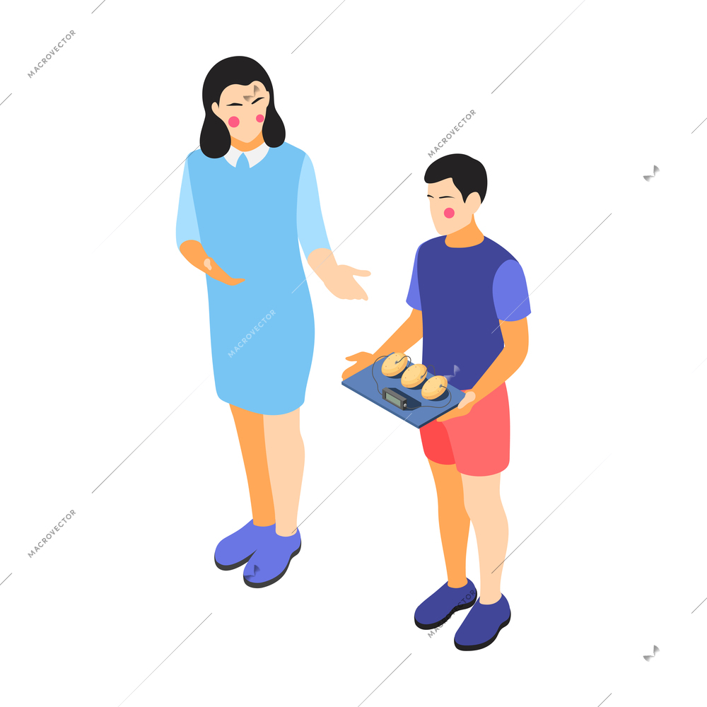 Children technical training centers  isometric compositions set with robotic control systems programming science classes isolated vector illustration