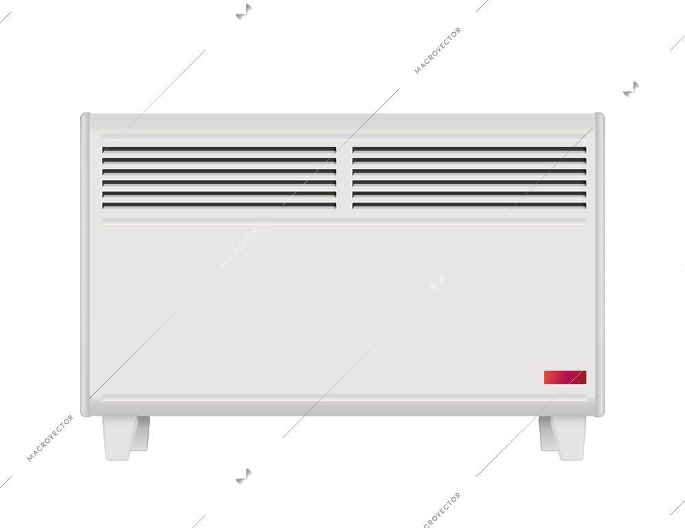 Heaters realistic composition with isolated image of convector radiator on blank background vector illustration