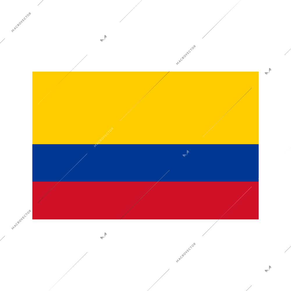 Colombia travel tourism composition with isolated image of national colombian flag on blank background vector illustration